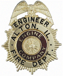 Eagle Topped Badge by Hook-Fast Specialties, Inc.<br>1 13/16" wide x 2 1/4" high