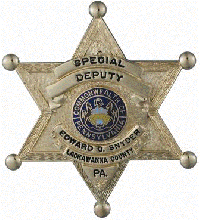 Six Point Ball Tipped Star Badge Style # B6617 <br>2 9/16" high x 2 5/16" wide