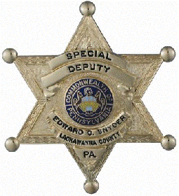 Six Point Ball Tipped Star Badge Style # B6617 <br>2 9/16" high x 2 5/16" wide