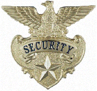 Eagle Topped Badge Style # B7510 by Hook-Fast Specialties, Inc.<br>2 9/16" high x 2 11/16" wide