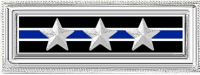 Three Horizontal Section Commendation Bar with Three Applied Star