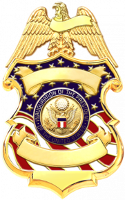 Shield with Colorful American Flag and Eagle atop