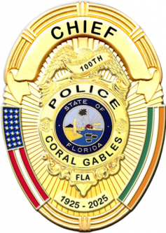 Oval Badge with American and Coral Gables City flags
