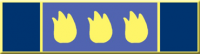 3 Section commendation bar with 3 flames in the center