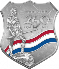 Commemorative 250th Pin Featuring Lexington Minute Man Captain John Parker