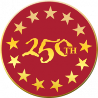 Commemorative 250TH Lapel Pin with Red Background