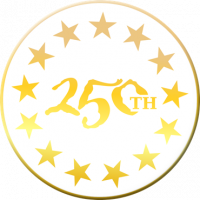 Commemorative 250TH Pin with White Background