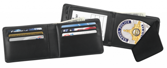 Horizontal Hidden Badge Wallet with ID and Credit Card Slots