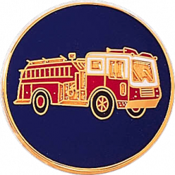 Full Color Fire Truck Circular Cap Badge