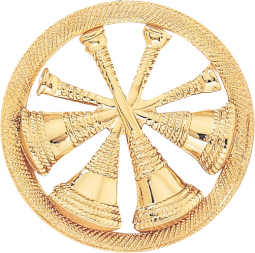 Deputy Chief Hat Badge with Four Crossed Horns Inside a Ring