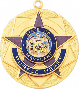 Circlular Purple Heart Medal with Five Point Star