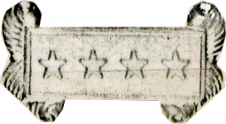 Collar insignia with four stars in the die