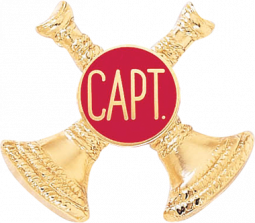 Captain Cap Badge with Two Crossed Horns