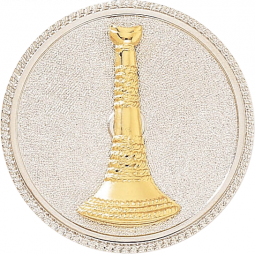 Lieutenant Hat Badge with Single Horn applied on A2540A Disc