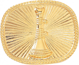 Single Horn with Sunburst Background