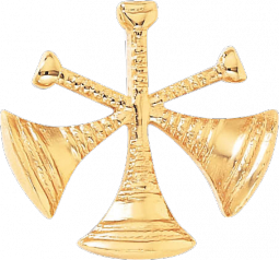 Assistant Chief Three Crossed Horns Hat Badge