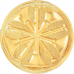 Fire Chief Five Crossed Horns on Textured Disc