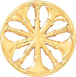 Five Cut Out Crossed Horns With an Outer Ring