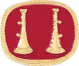 Two Vertical Horn Cap Badge