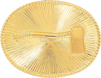 Oval Left Facing Axe Cap Badge