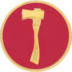 Single Fire Axe with Deluxe Enamel Background