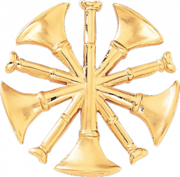 Fire Chief Hat Badge With Five Crossed Horns Cut Out