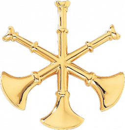 Assistant Chief Hat Badge Featuring Three Crossed Horns