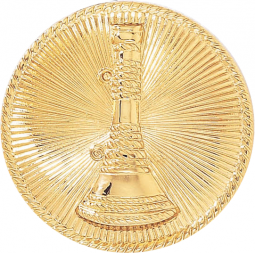 Lieutenant Hat Badge Single Vertical Horn with Sunburst Background