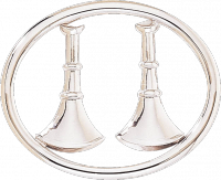 Two Vertical Horns with Oval Rim