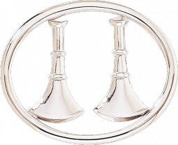 Two Vertical Horns with Oval Rim
