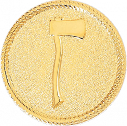 Circle Hat Badge with Right Facing Ax