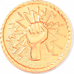 Fist with Lightning Bolts