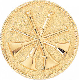 Four Crossed Horns on Disc with Roped Edge