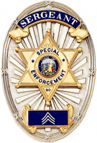 Oval Badge with Applied Reversed Enamel Panels and Star