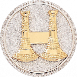 Captain Hat Badge with Two Vertical Horns on a A2540-A disc