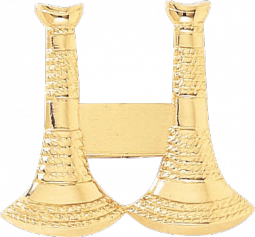 Captain Hat Badge with Two Vertical Horns