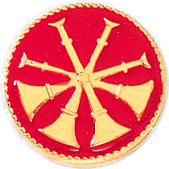 Deputy Chief Raised Four Bugles with Flowed Enamel Background