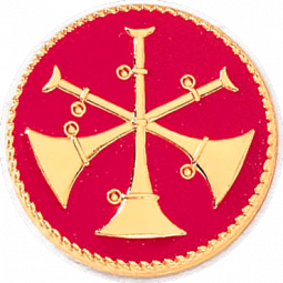 Assistant Chief Three Raised Bugles with Flowed Enamel Background