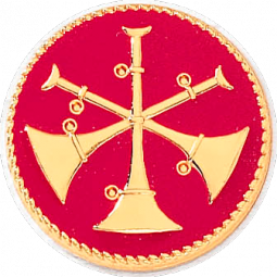 Assistant Chief Three Raised Bugles with Flowed Enamel Background