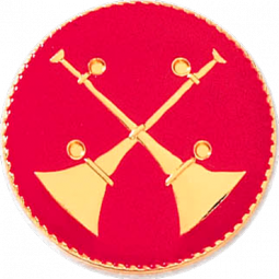 Captain Two Crossed Raised Bugles with Flowed Enamel Background