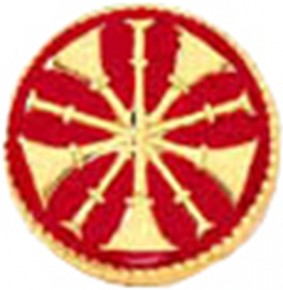 Chief Five Raised Horns with Flowed Enamel Background