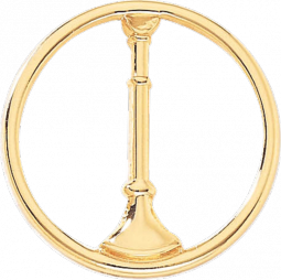 Lieutenant Hat Badge with One Vertical Horn in Ring