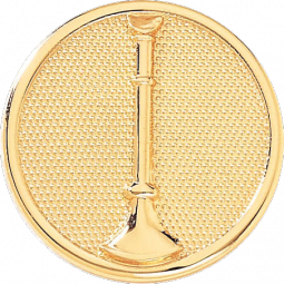 Lieutenant Hat Badge with One Vertical Horn