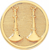 Captain Hat Badge with Two Vertical Horns on Textured Disc