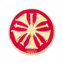 Chief Five Crossed Raised Bugles with Flowed Enamel Background