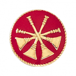 Deputy Chief Four Raised Bugles with Flowed Enamel Background