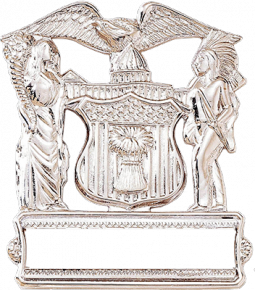 Cap Badge with Open Panel for Applied Numbers