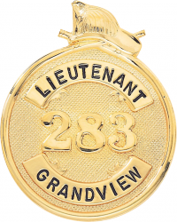 Round Badge with Helmet at Top