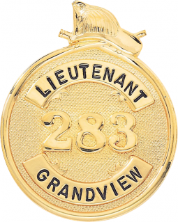 Round Badge with Helmet at Top