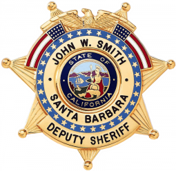 Seven Point Star with Circular Panel and Full Color Flags